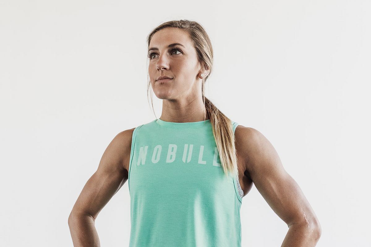 Nobull Muscle Women's Tank Tops Light Turquoise | Australia (MI5648)